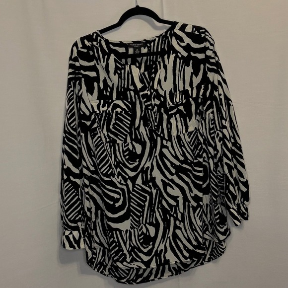 Valerie Stevens Blouse Top Animal Print Long Sleeve Career 2X WPL8046 - Picture 1 of 4